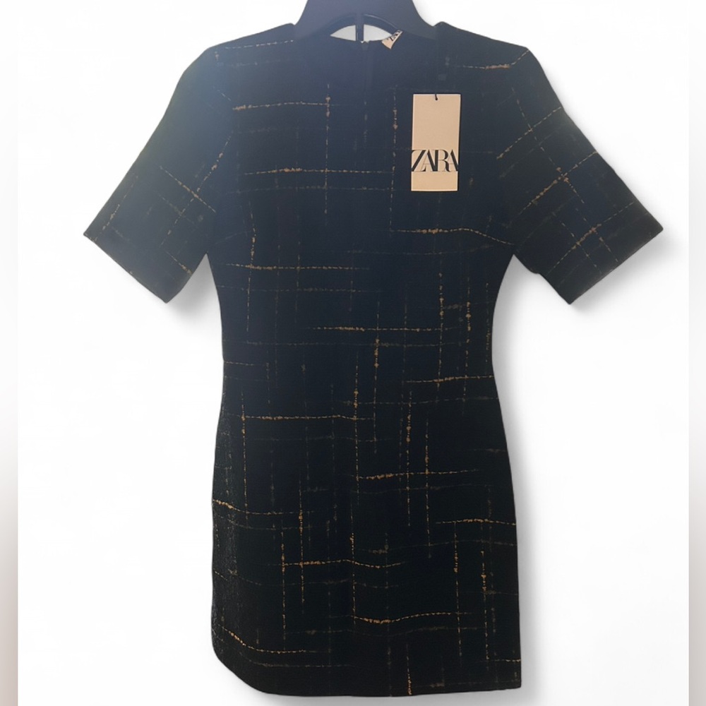 NEW Elegant Zara Black and Gold Dress